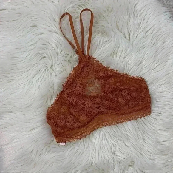 NWOT Victoria secret orange rust lace lined underwired small - Picture 8 of 8